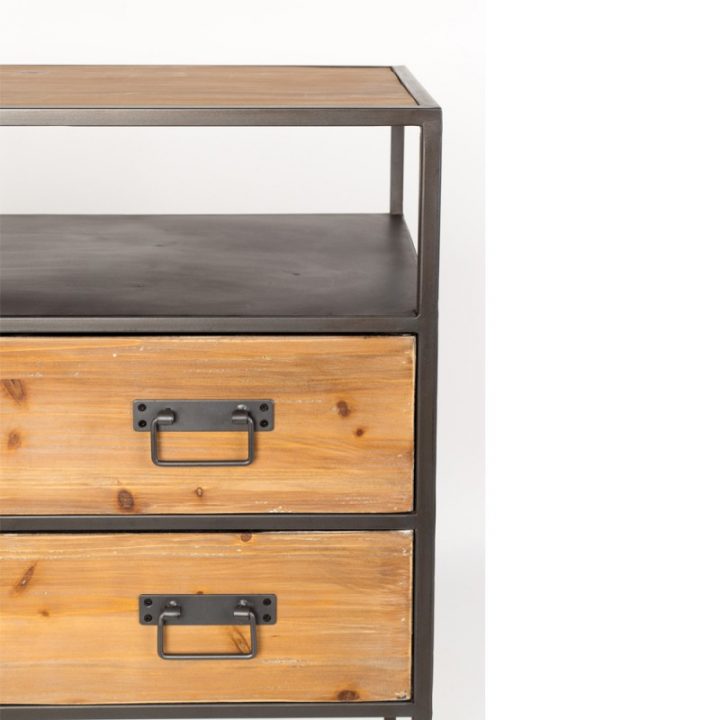 Petit Meuble Samuel 2 Tiroirs En Bois Et Métal-Zuiver serapportantà Petit Meuble
