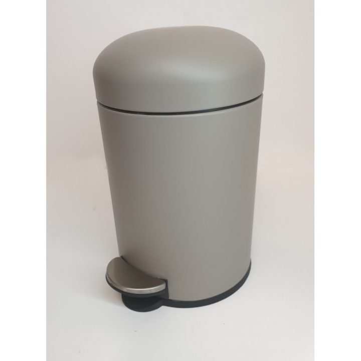 Petite Poubelle À Pédale Avec Fermeture Douce, Couleur Taupe concernant Petite Poubelle Salle De Bain