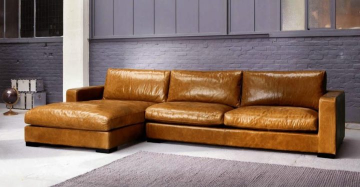 Photos Canapé D'Angle Cuir Marron Vintage concernant Canape Convertible Maron Vieilli