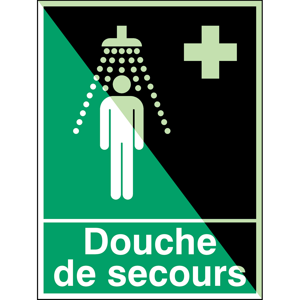 Pictogramme De Sécurité Phosphorescent Dans L’Obscurité - Douche De Secours à Pictogramme Douche