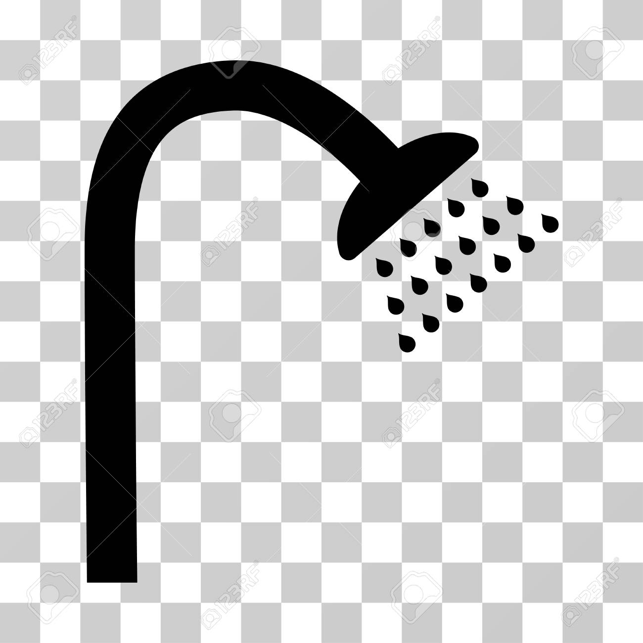 Pictogramme De Vecteur De Douche. Le Style D'illustration Est Un Symbole  Plat Noir Emblématique Sur Un Fond Transparent. à Pictogramme Douche