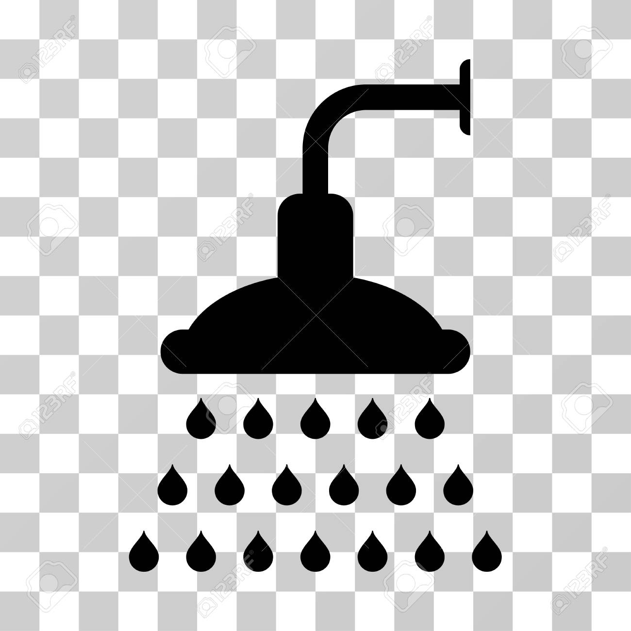 Pictogramme De Vecteur De Douche. Le Style D'illustration Est Un Symbole  Plat Noir Emblématique Sur Un Fond Transparent. avec Pictogramme Douche