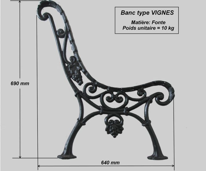 Pied De Banc Jardin M Tallique 2 Pieds Trous Ronds pour Banc De Jardin En Fonte