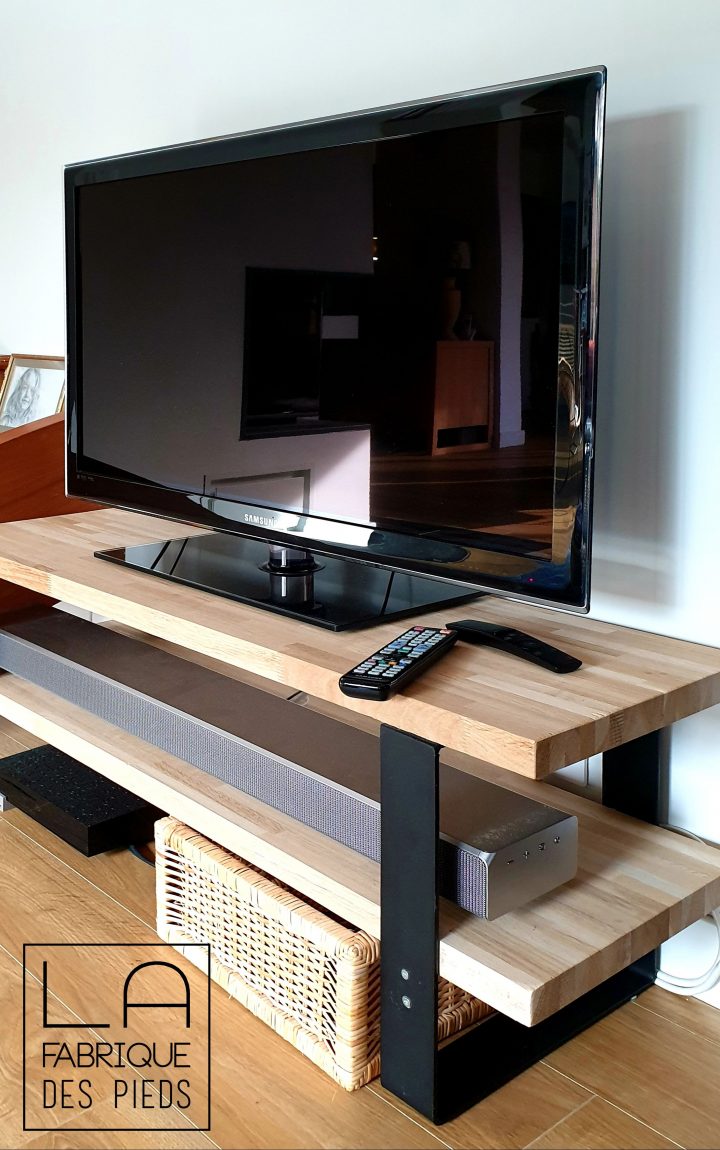 Pied Fer Plat Fin Sur Mesure Pour Banc, Table Basse En 2020 à Fabriquer Un Meuble Tv En Bois