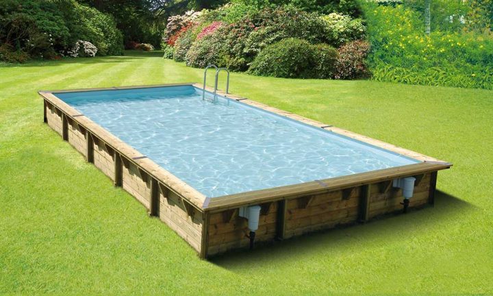 Piscine Bois Rectangulaire Ubbink Linea 500 X 800, Bassin à Kit Terrasse Piscine Hors Sol