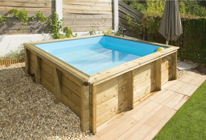 Piscine Bois Tropic Junior Carrée Avec Liner 50/100 À Prix dedans Destockage Piscine Bois