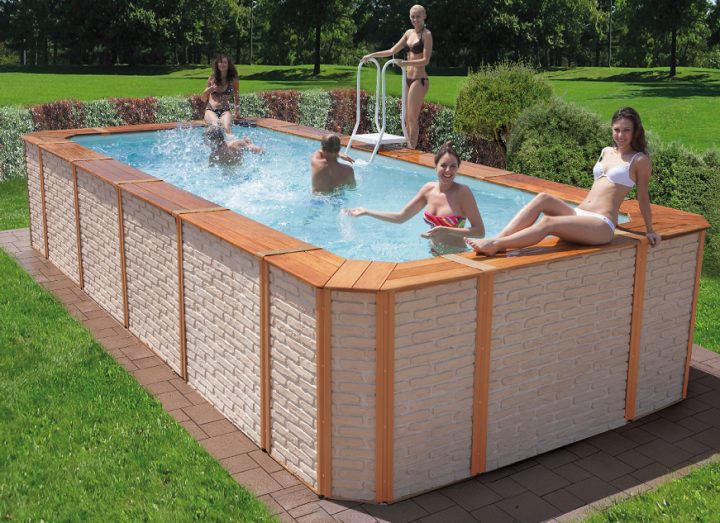 Piscine Habillage Décor Brique destiné Habillage Piscine Hors Sol