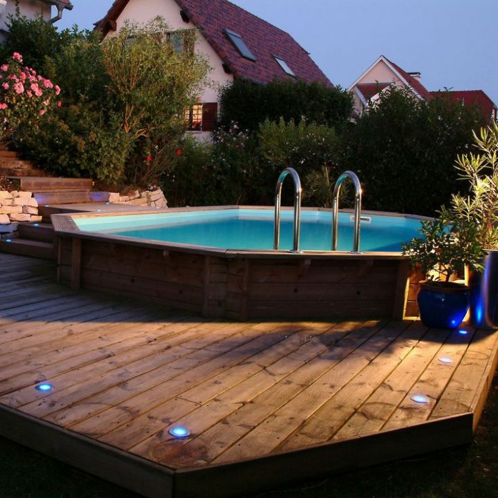 Piscine Hors Sol Bois Fsc Octogonale Ocea Ubbink, Piscine dedans Kit Terrasse Piscine Hors Sol