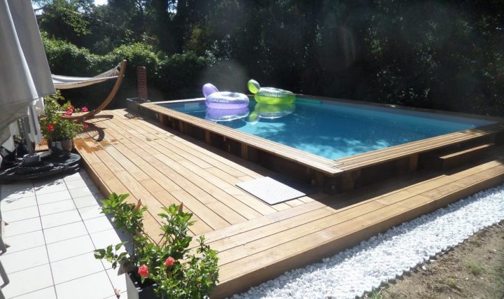 Piscine Semi Enterree 8X4 pour Cora Piscine Bois