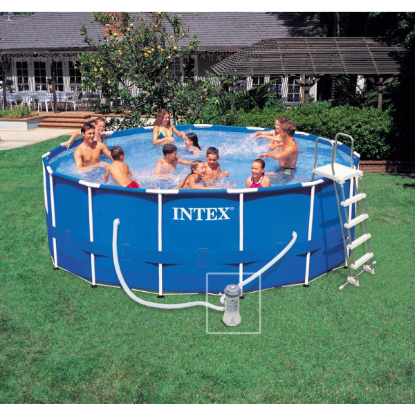 Piscine Tubulaire Intex Metal Frame 4.57 X 1.22 M à Kit Habillage Piscine Tubulaire Intex