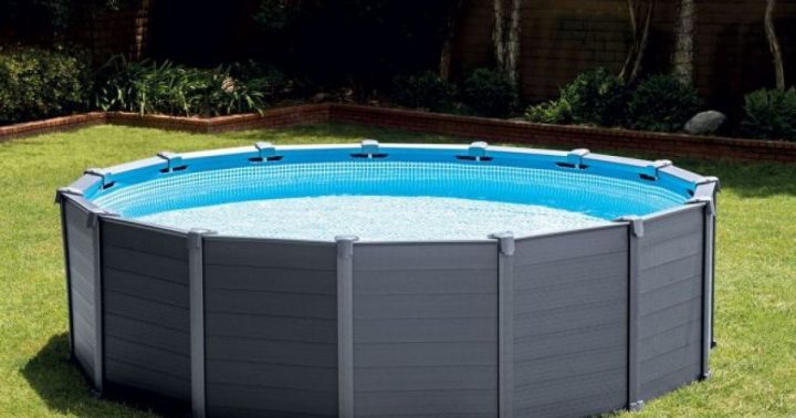 Piscine Tubulaire Ronde Graphite Intex, Piscine Hors-Sol tout Kit Habillage Piscine Tubulaire Intex
