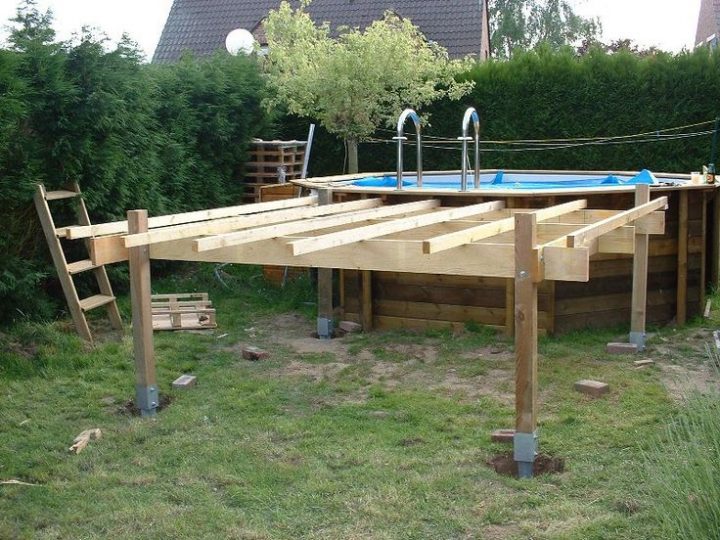 Piscines Spas – Quelle Structure Support Pour Terrasse En encequiconcerne Terrasse En Kit Sur Pilotis