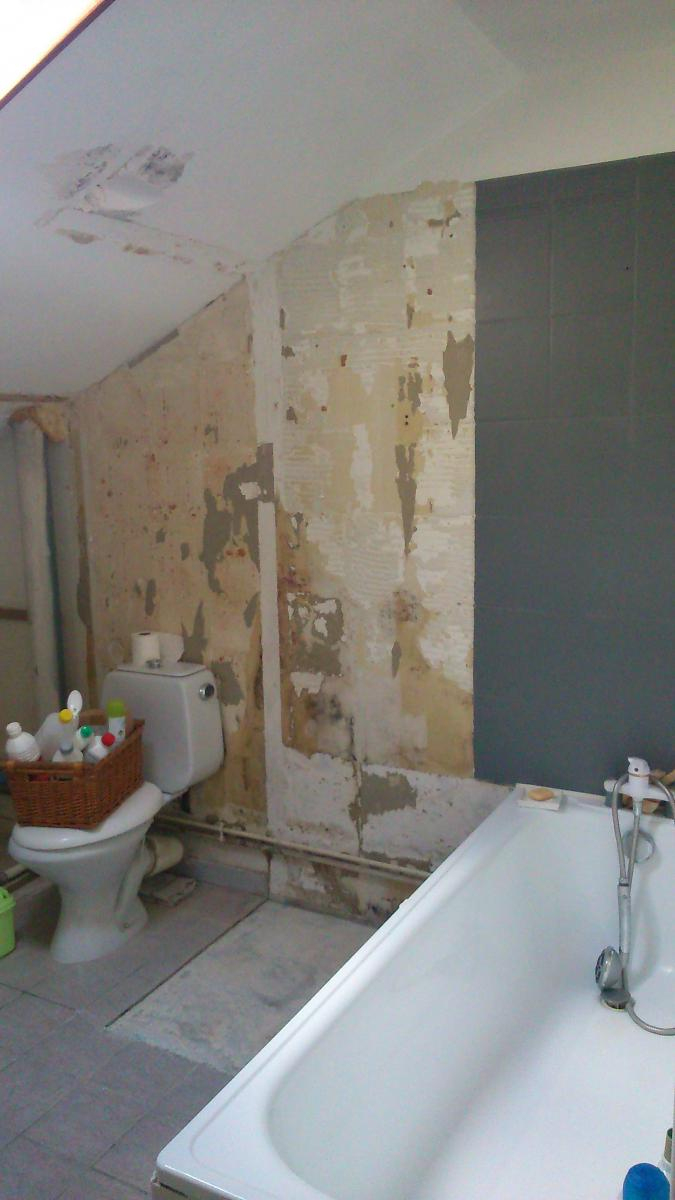 Placo À Moitié Arraché Par Endroit dedans Refaire Mur Salle De Bain Placo À Moitié Arraché Par Endroit dedans Refaire Mur Salle De Bain