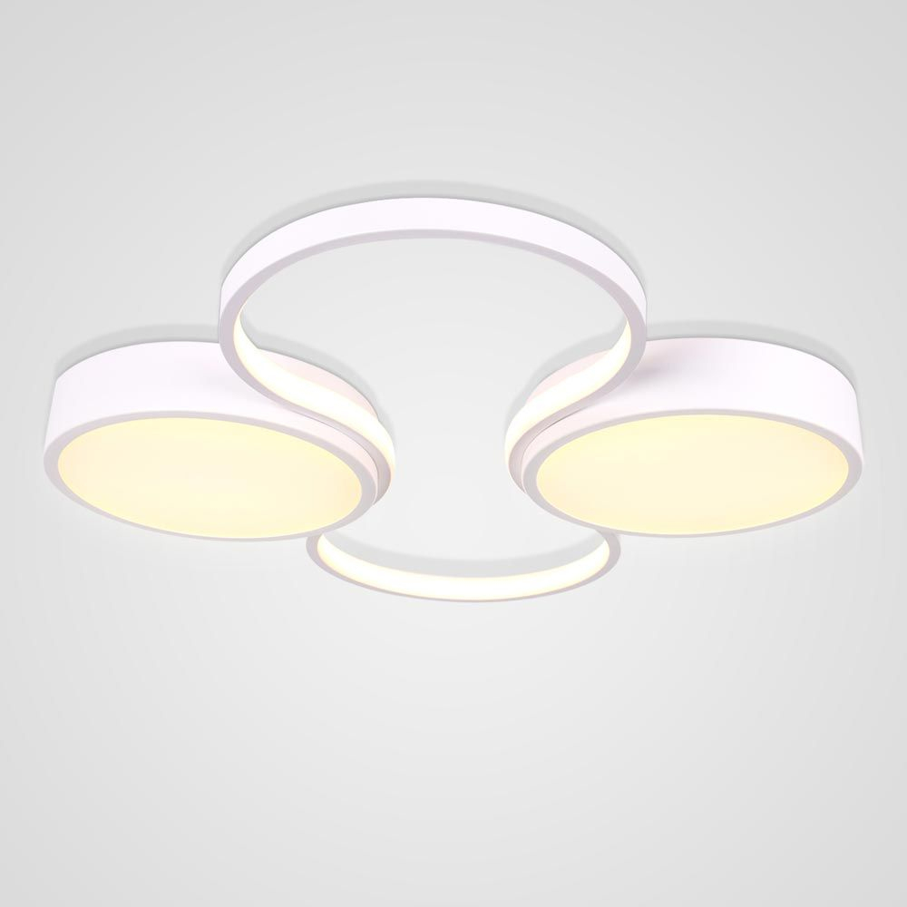 Plafonnier Led Créatif Deux Ronds En Aluminium Pour Salle À serapportantà Plafonnier Pour Salle À Manger
