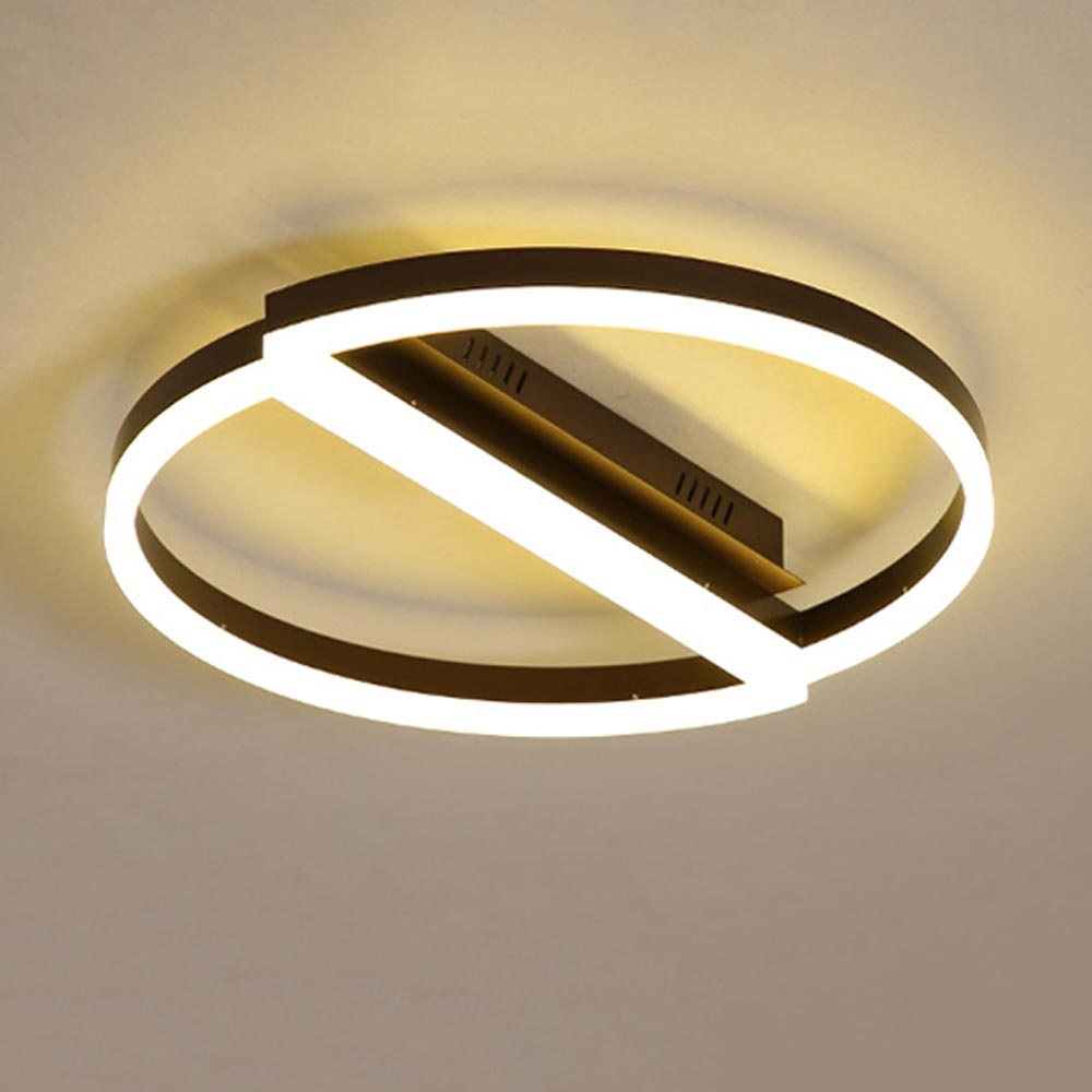Plafonnier Led Rond En Aluminium Acrylique Moderne Pour serapportantà Plafonnier Pour Salle À Manger