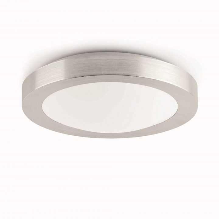 Plafonnier Salle De Bain Faro Logos-2 Ip44 Max 2X20W 230V E27 Nickel Matt encequiconcerne Luminaire Salle De Bain Conforama