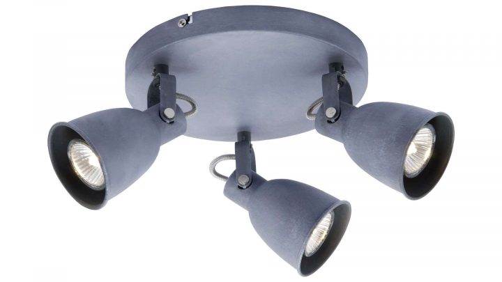 Plafonnier Spot Led 3 Lumières Chuck Coloris Gris intérieur Luminaire Salle De Bain Conforama