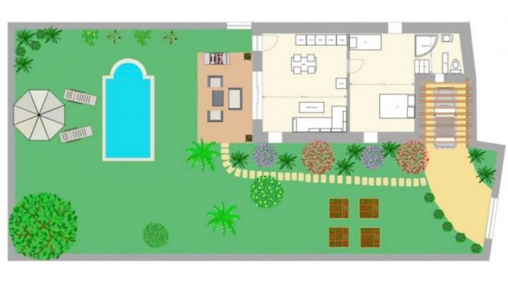 Plan De Maison Gratuit – Logiciel Archifacile destiné Logiciel Plan De Jardin