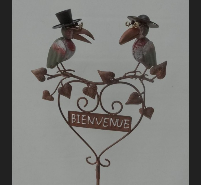 Plaque D'Accueil Bienvenue encequiconcerne Decoration De Jardin En Fer Forgé