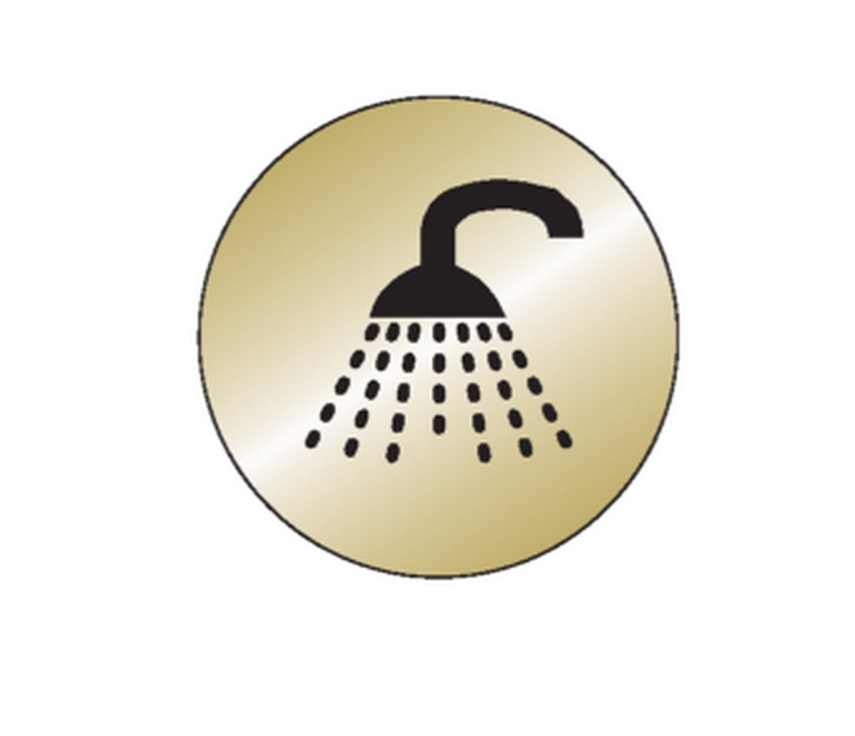 Plaque Douche Picto (Laiton) concernant Pictogramme Douche