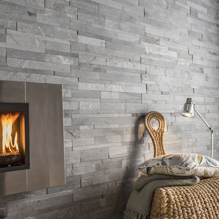 Plaquette De Parement Pierre Naturelle Gris Loft | Leroy pour Pavé Leroy Merlin Ton Pierre