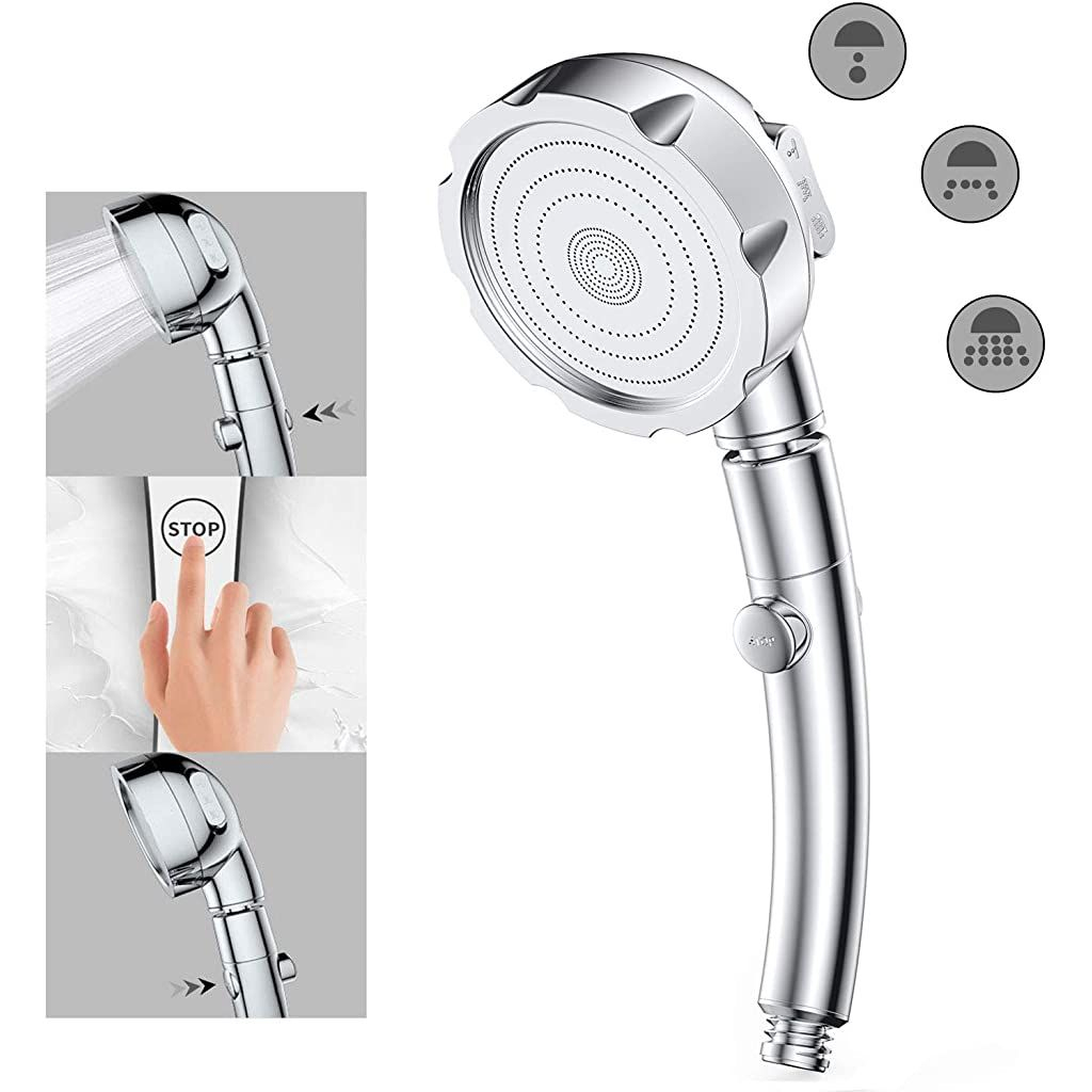 Pommeau De Douche 3 Modes De Douche À Main Avec Arrêt Bouton serapportantà Pommeau De Douche Économiseur D Eau