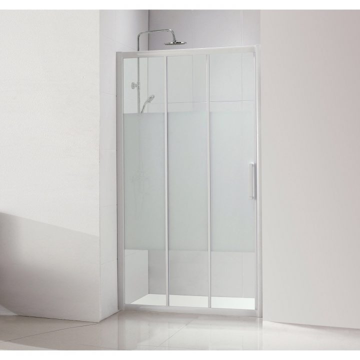 Porte De Douche Coulissante 90 Cm, Sérigraphié, Quad Sensea dedans Porte De Douche Coulissante 90