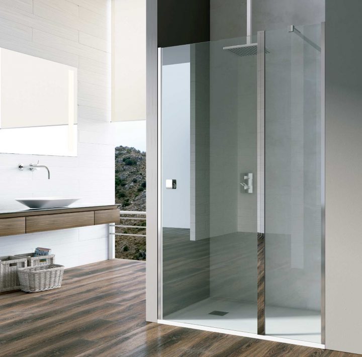 Porte De Douche En Verre Plenus (1 Porte Battante + 1 Fixe) tout Paroi Vitrée Douche