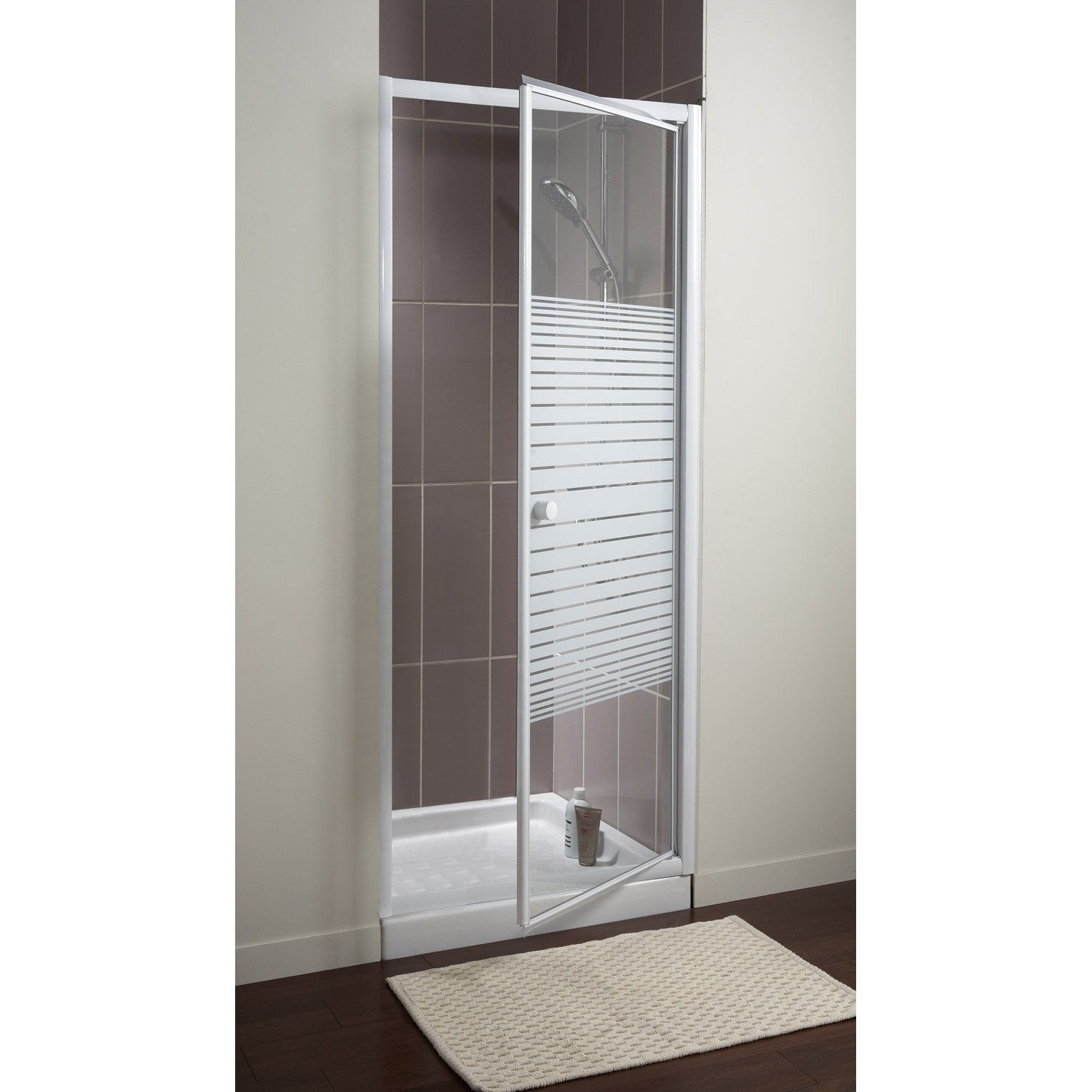Porte De Douche Pivotante 80 Cm, Sérigraphié, Primo | Porte tout Pare Douche Leroy Merlin