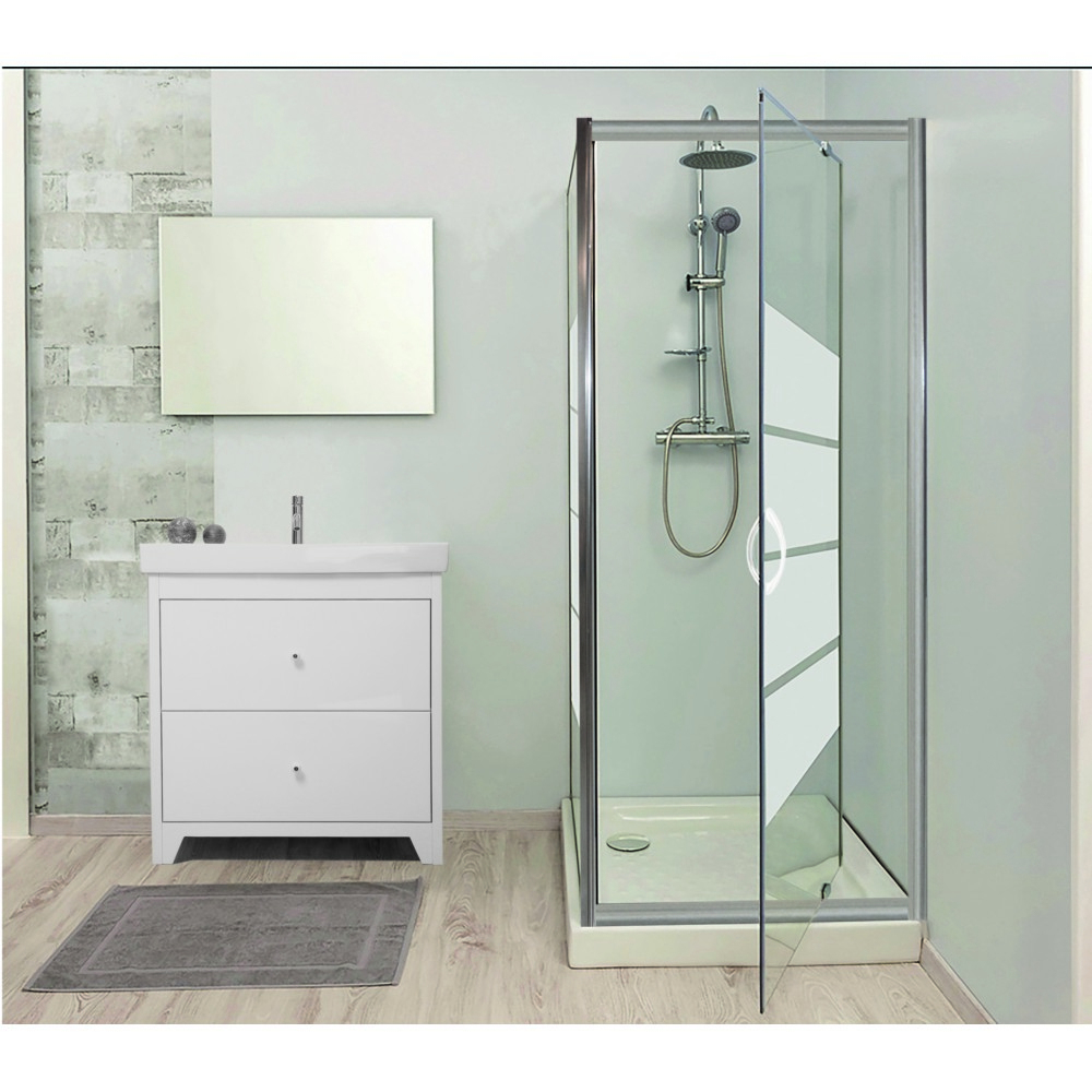 Porte De Douche Pivotante Extensible De 88,5 À 91,5Cm tout Stickers Porte De Douche