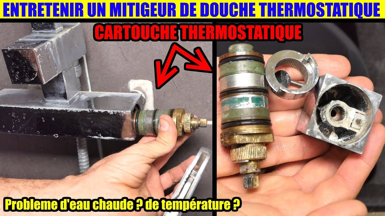 Problème Mitigeur Thermostatique Eau Chaude Détartrer La Cartouche  Thermostatique Douche Baignoire dedans Changer Un Robinet Thermostatique