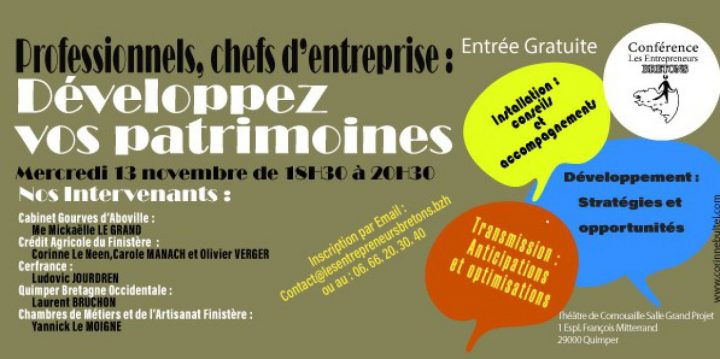 Professionnels, Chefs D'entreprise : Développez Vos Patrimoines pour Chambre Des Metiers Quimper Professionnels, Chefs D'entreprise : Développez Vos Patrimoines pour Chambre Des Metiers Quimper