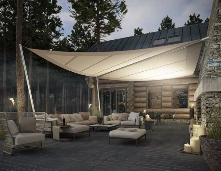 Protection Solaire: 55 Idées Pour La Terrasse Extérieur concernant Toile Tendue Jardin Protection Solaire: 55 Idées Pour La Terrasse Extérieur concernant Toile Tendue Jardin