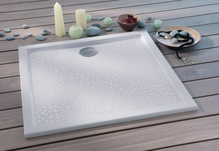 Receveur Bastia Céramique 70 X 70 Extra-Plat À Encastrer Pour Bonde  Siphoïde De 90 Réf. 00730300000001 pour Receveur De Douche 70X70