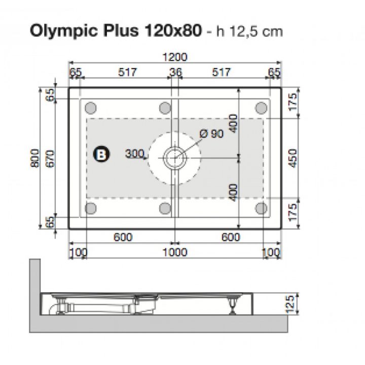 Receveur De Douche À Poser Extra-Plat 120X80 Cm – Olympic Plus Novellini serapportantà Receveur De Douche Extra Plat 120X80