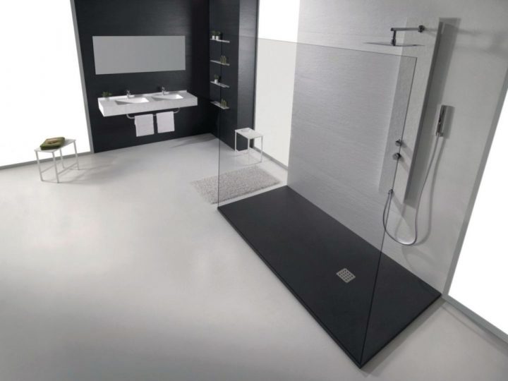 Receveur De Douche Base Slate – Ton Negro Aspect Ardoise – 140X90 Cm – Ép.  3 Cm destiné Receveur Douche 140X90