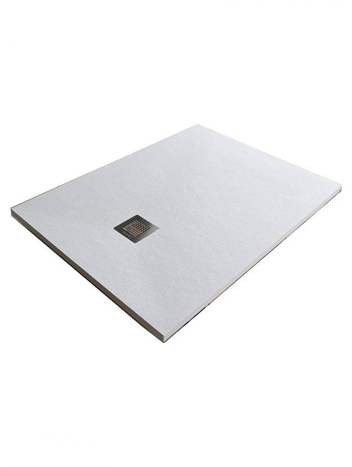 Receveur De Douche Blanc Mate Résine Extra Plat Effet Pierre tout Receveur De Douche 70X120