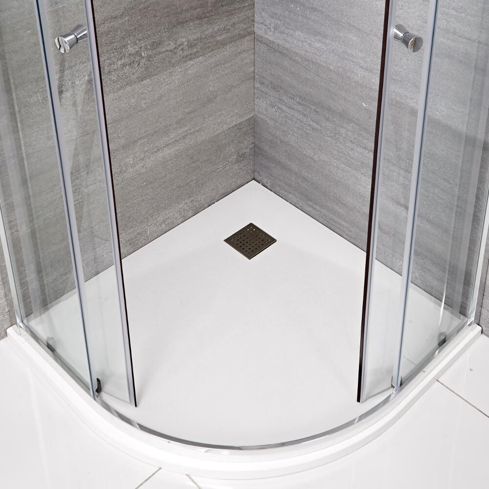 Receveur De Douche Blanc Quart De Rond 90Cm - Rockwell avec Baque A Douche