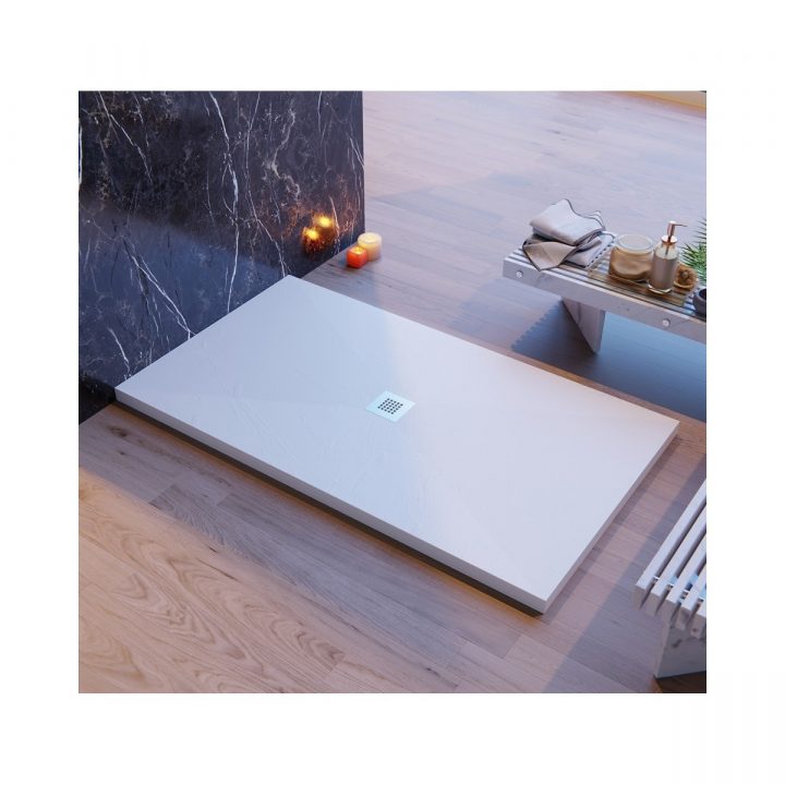 Receveur De Douche Chic En Résine Minérale Marbre Blanc Ardoise Pierre avec Receveur De Douche Resine