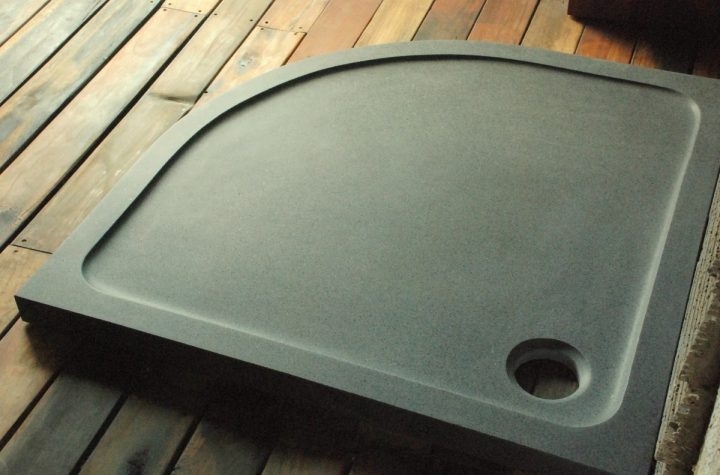Receveur De Douche D'angle 1/4 De Rond 90X90Cm Granit Véritable Lagoon dedans Bac Douche 90X90