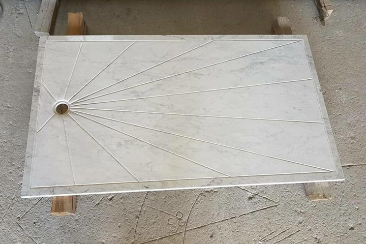 Receveur De Douche En Marbre Blanco Carrara – Cermat encequiconcerne Bac De Douche Sur Mesure