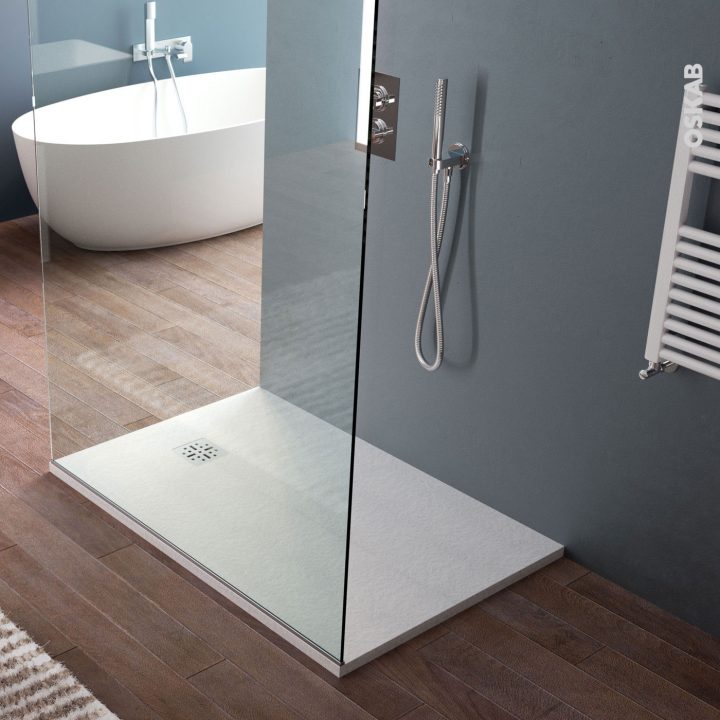 Receveur De Douche Extra-Plat Cuba Résine, Rectangulaire 140X80 Cm, Blanc dedans Bac Douche Resine