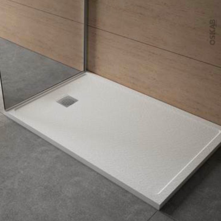 Receveur De Douche Extra-Plat Fidji Résine, Rectangulaire 100X80 Cm, Blanc intérieur Receveur De Douche Extra Plat 120X80