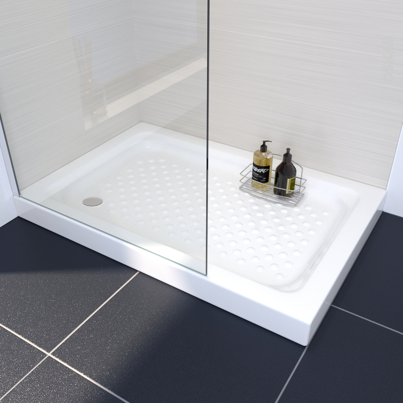 Receveur De Douche Kos Grès Émaillé, Rectangulaire 120X80 Cm, Blanc à Baque A Douche