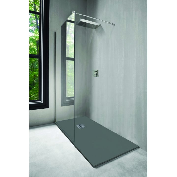 Receveur De Douche Nola En Résine L.80 X L.120Cm Gris encequiconcerne Bac À Douche 80X120