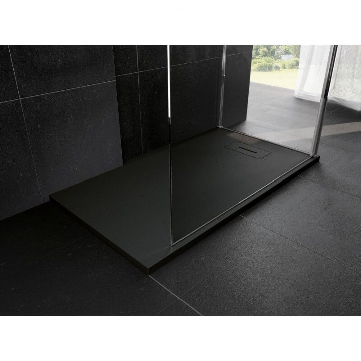 Receveur De Douche Novosolid De Novellini Noir Rectangulaire destiné Receveur De Douche À Carreler Recoupable