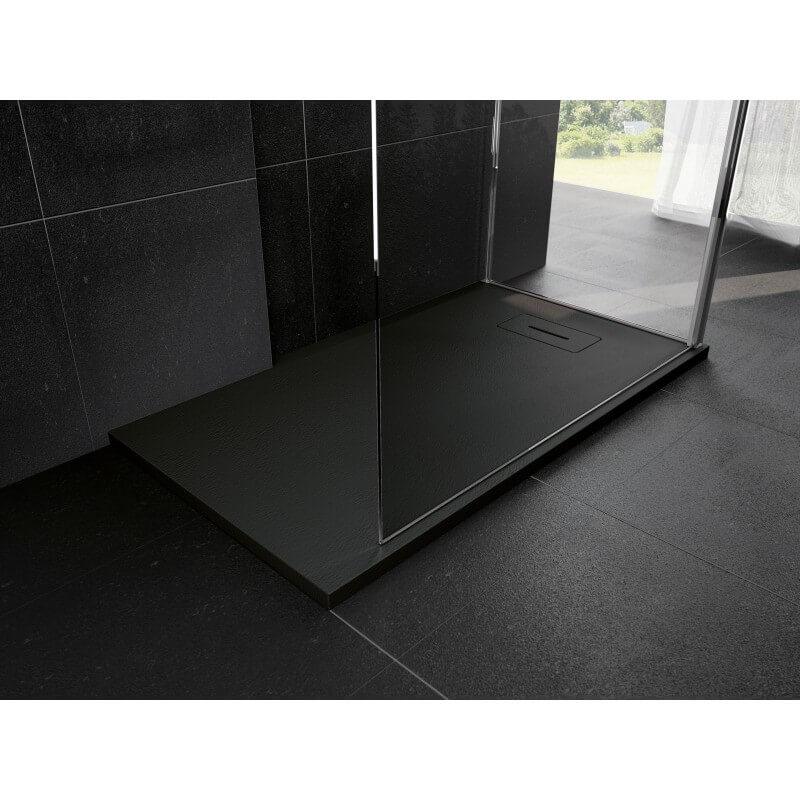 Receveur De Douche Novosolid De Novellini Noir Rectangulaire destiné Receveur De Douche À Carreler Recoupable