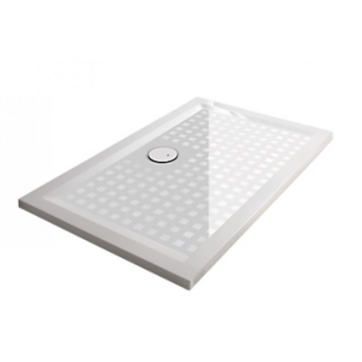 Receveur De Douche – Rectangulaire & Antidérapant – Béton Minéral Blanc  90X120 Cm Leda Sur Bricozor intérieur Receveur Douche 160X80