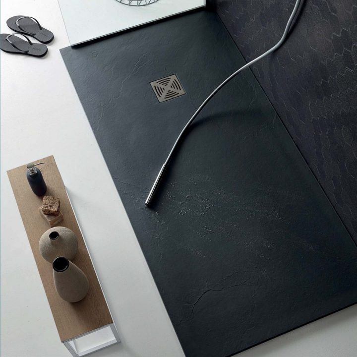 Receveur De Douche Rectangulaire En Résine 90 Effet Pierre Colacril Plat pour Receveur De Douche Resine