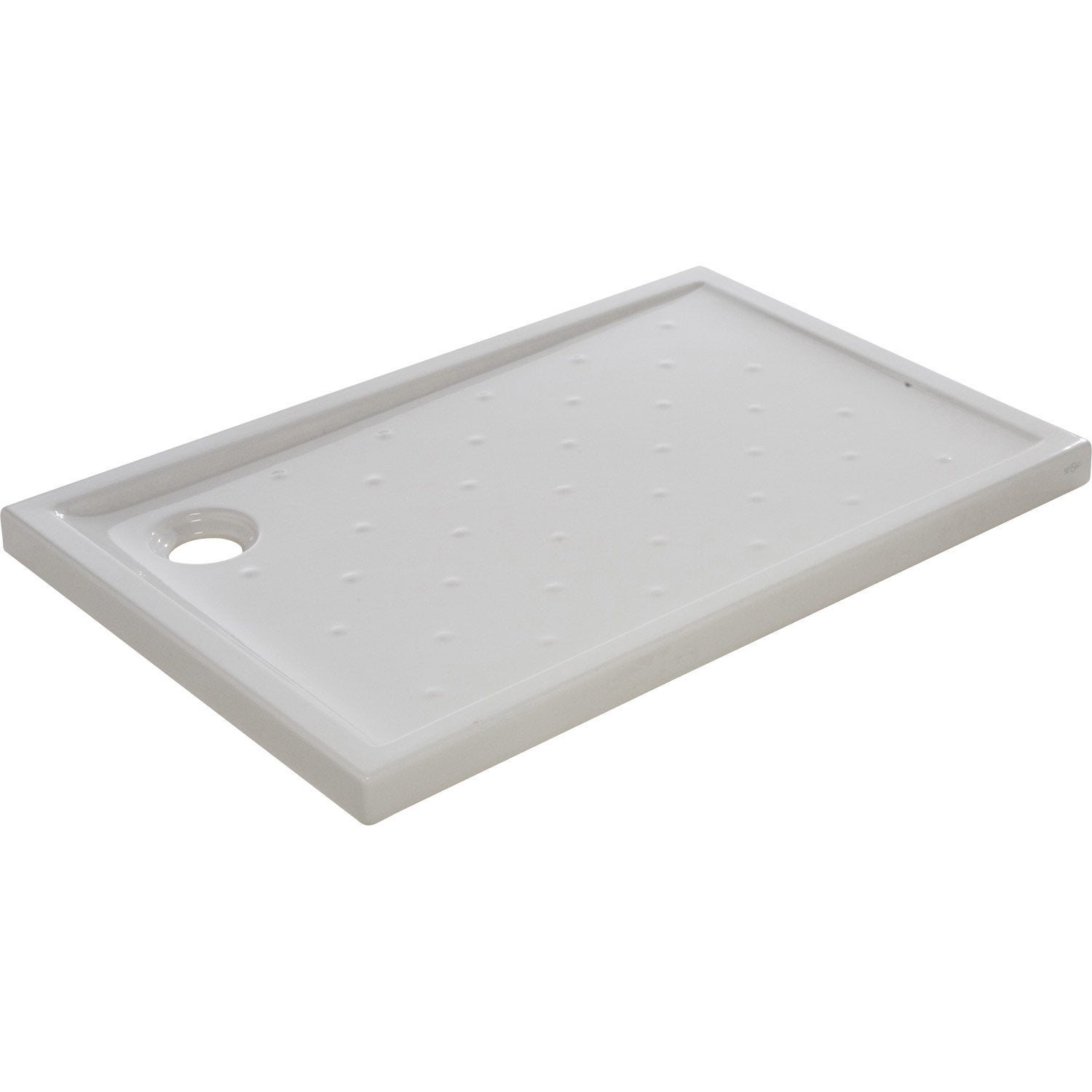 Receveur De Douche Rectangulaire L.120 X L.80 Cm, Grès Blanc dedans Bac De Douche 80X120